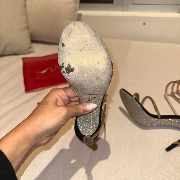 RENE CAOVILLA - MARGOT BLACK JEWEL SANDALS SNAKE - Picture 8 of 12